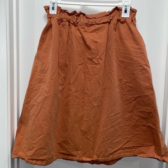 Sadie & Love Paperbag Skirt Elastic & Front Button Knee Length - Picture 4 of 5